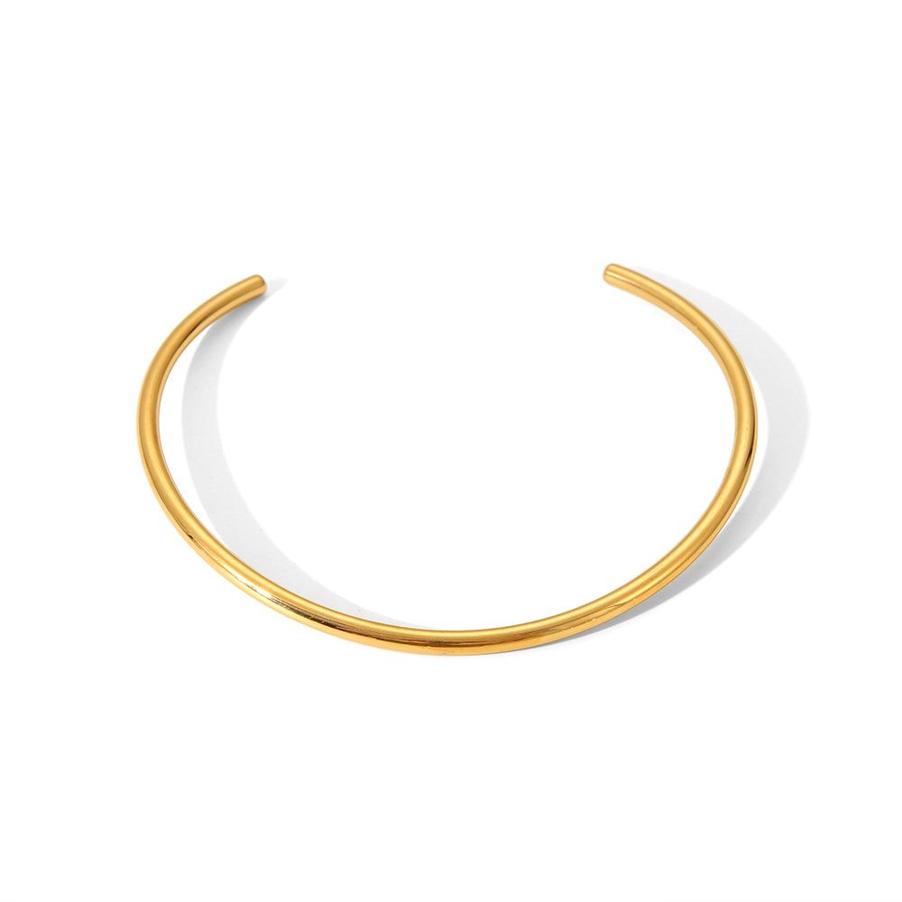 Simple Style Lines 304 Stainless Steel 18K Gold Plated Polishing Plating Choker