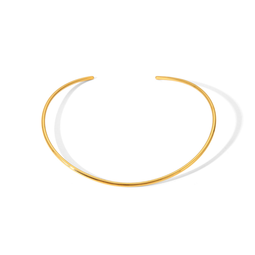 Simple Style Lines 304 Stainless Steel 18K Gold Plated Polishing Plating Choker