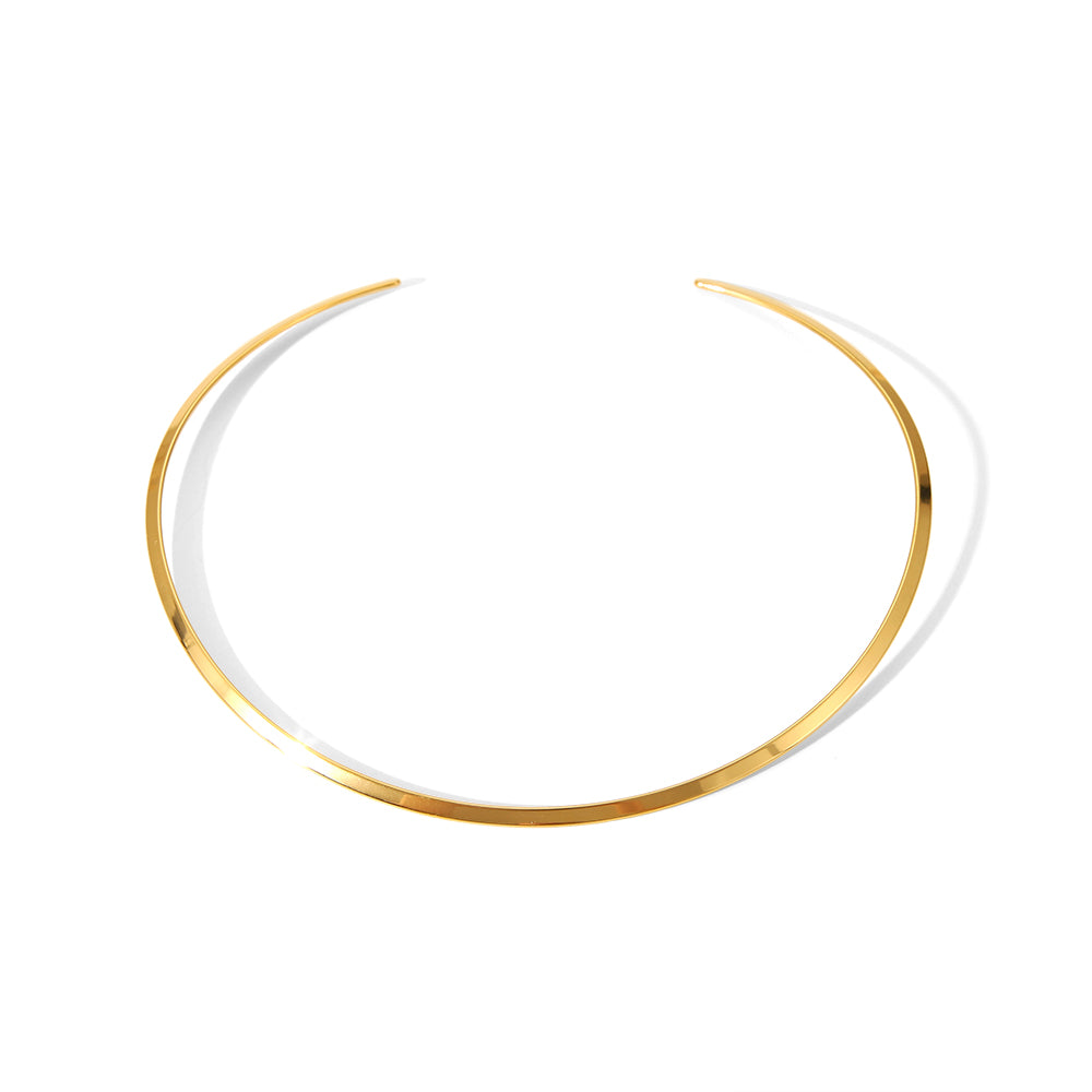 Simple Style Lines 304 Stainless Steel 18K Gold Plated Polishing Plating Choker