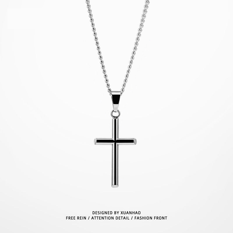 Retro Cross 304 Stainless Steel Alloy Unisex Pendant Necklace, pack of 2