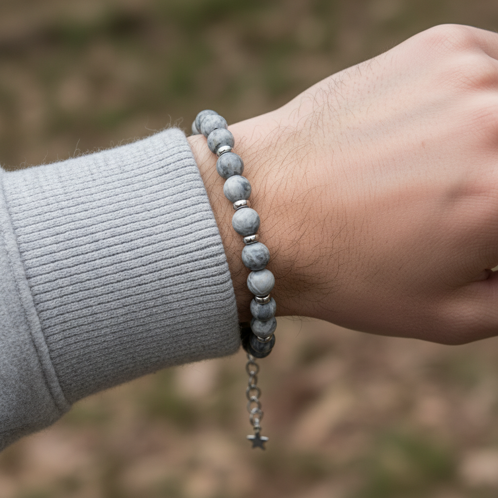 Βραχιόλι φυσικής πέτρας 8mm με ατσάλινα στοιχεία – πολλαπλά χρώματα – So Cute by Dimi