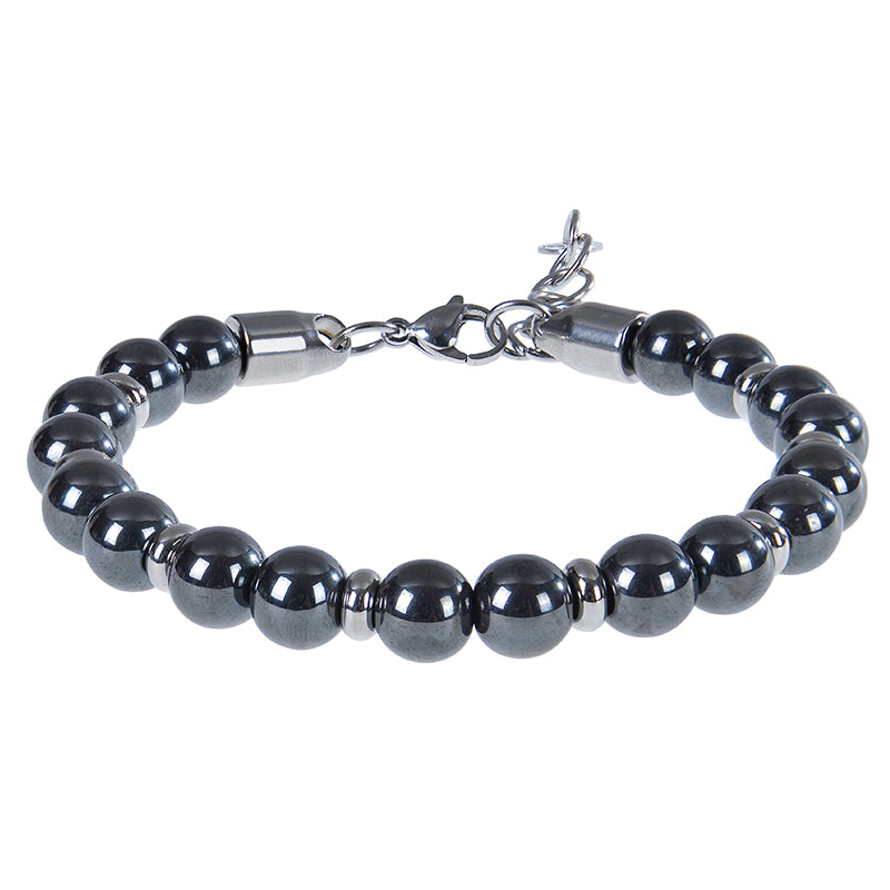 Handmade Classic Style Round 316 Stainless Steel Natural Stone Beaded Unisex Bracelets