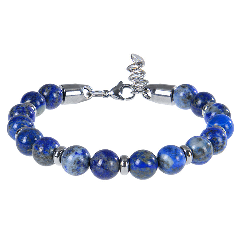 Handmade Classic Style Round 316 Stainless Steel Natural Stone Beaded Unisex Bracelets