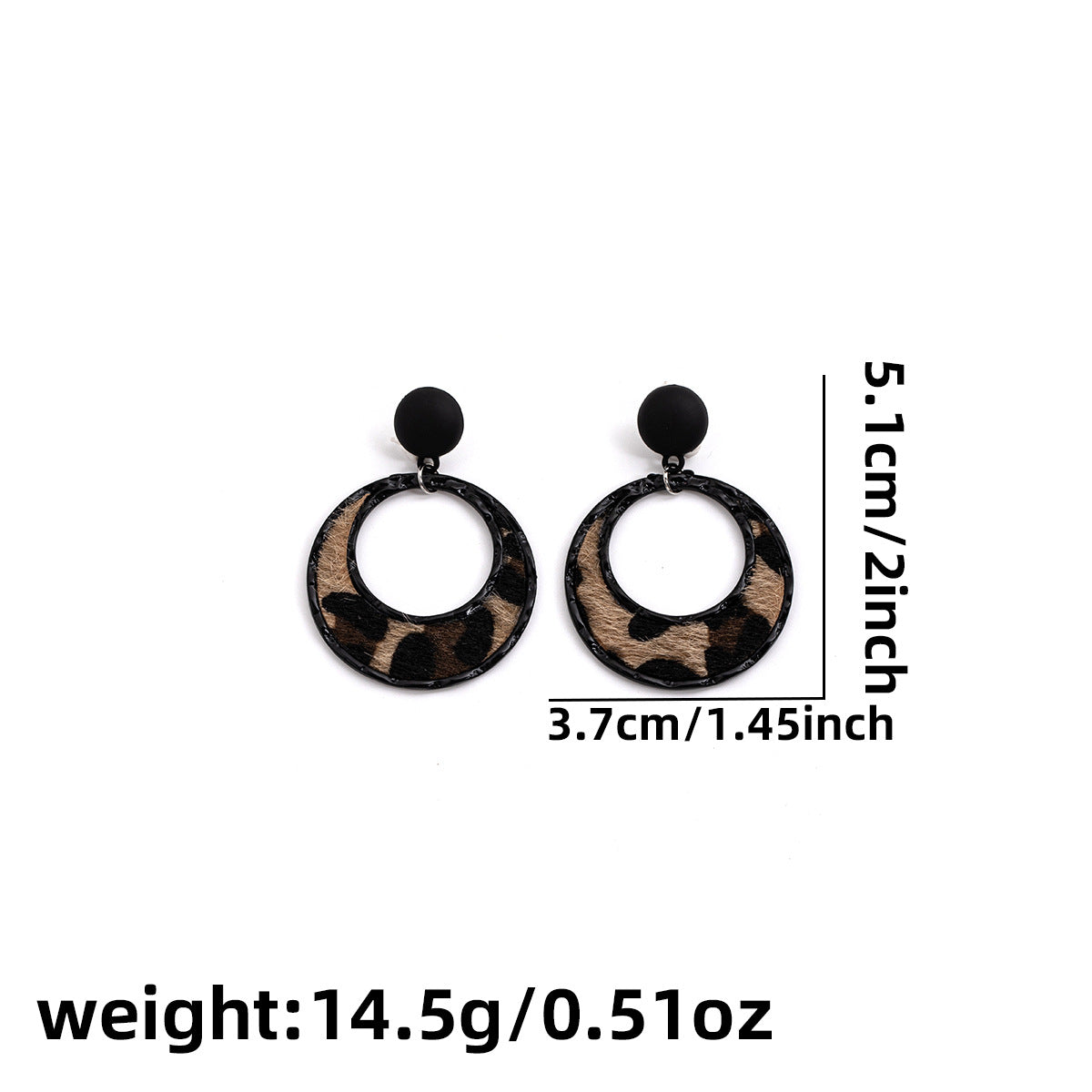 Retro Geometric Leopard Hollow Out Alloy Drop Earrings