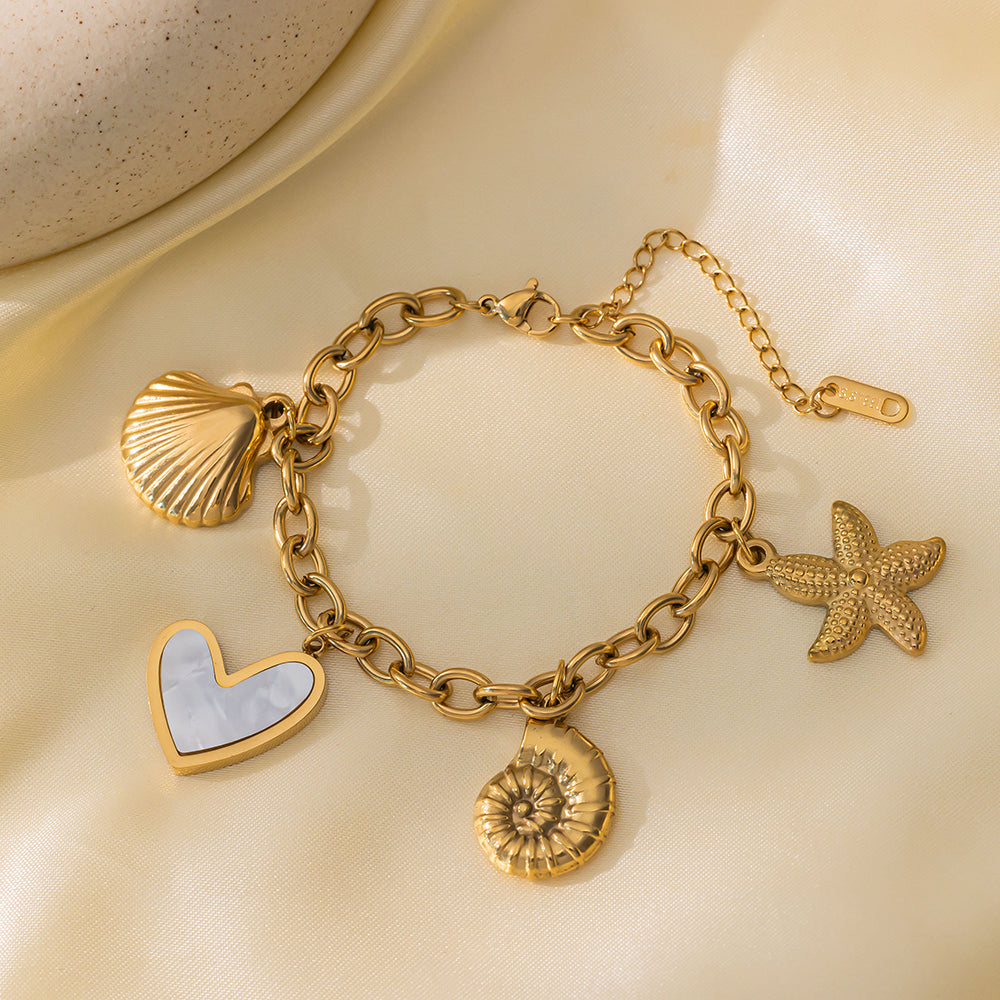 Multi Charms Beach 304 Stainless Steel  Bracelet