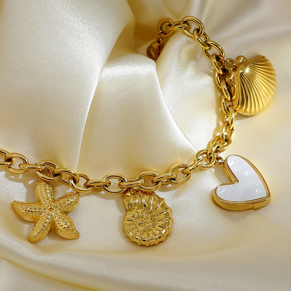Multi Charms Beach 304 Stainless Steel  Bracelet