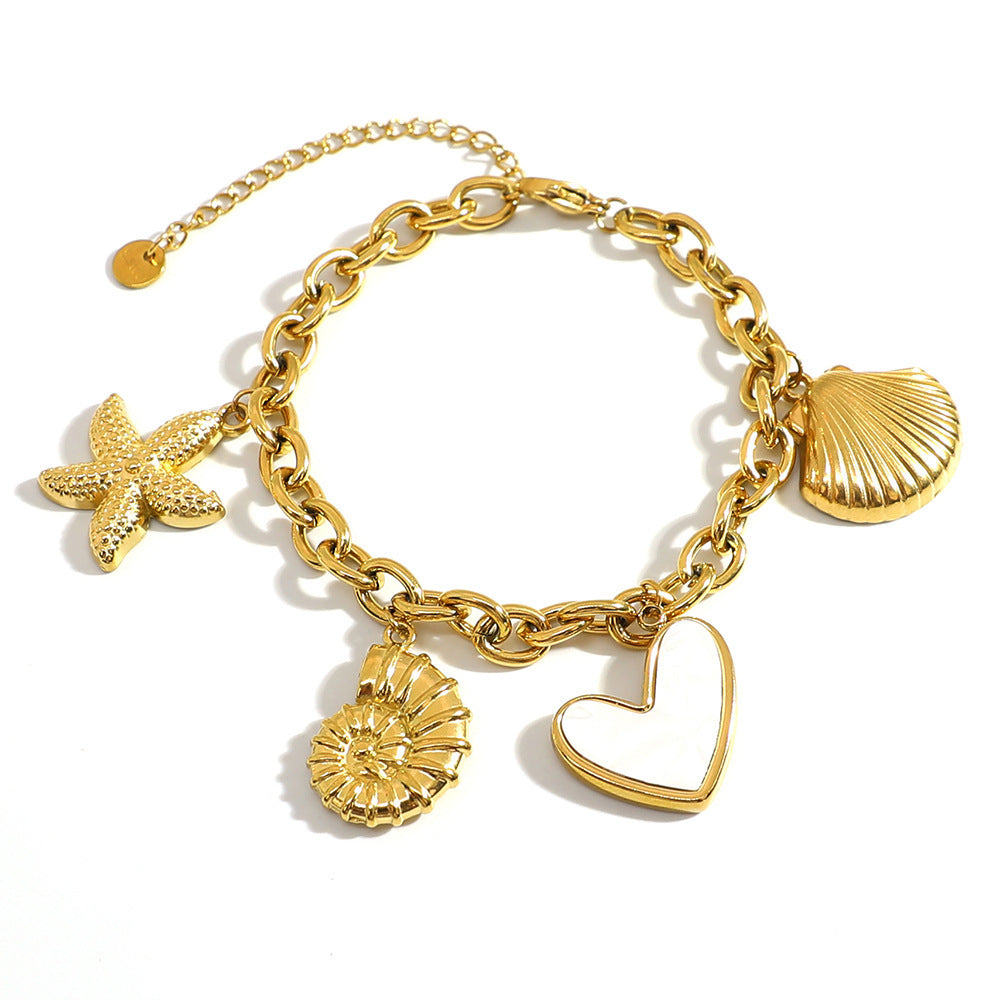 Multi Charms Beach 304 Stainless Steel  Bracelet