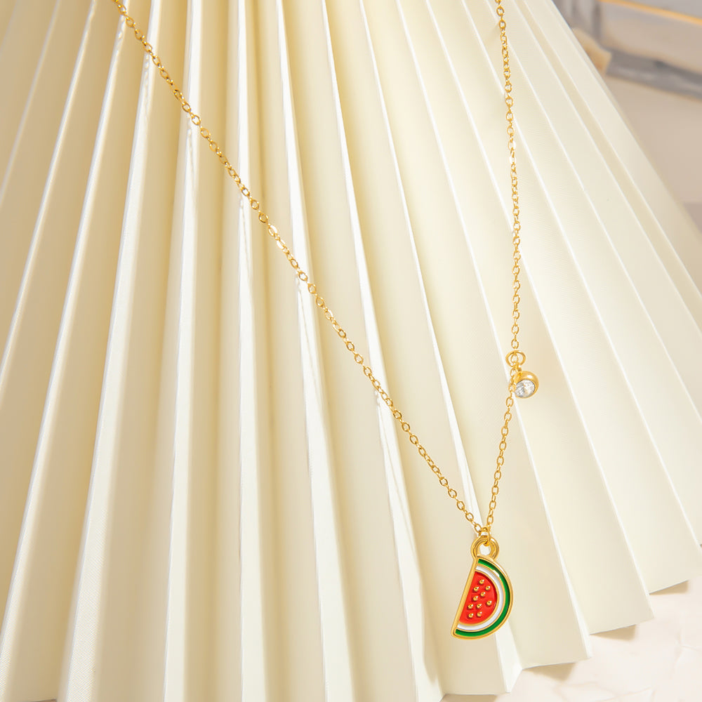 Cute Sweet Fruit 304 Stainless Steel Pendant Necklace