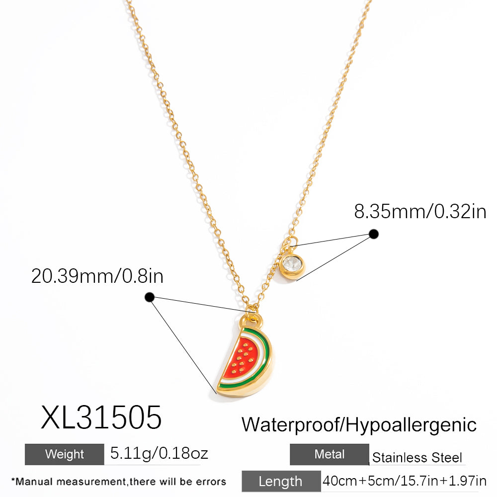 Cute Sweet Fruit 304 Stainless Steel Pendant Necklace