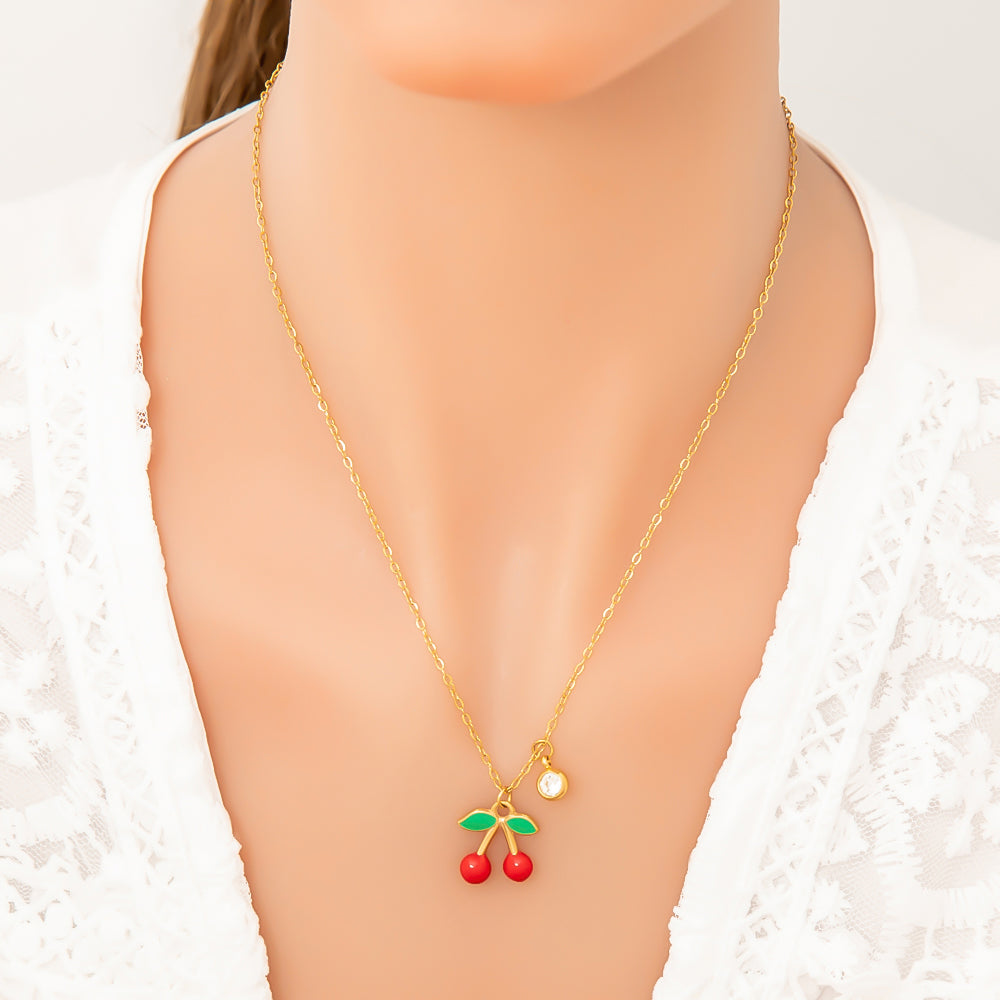 Cute Sweet Fruit 304 Stainless Steel Pendant Necklace