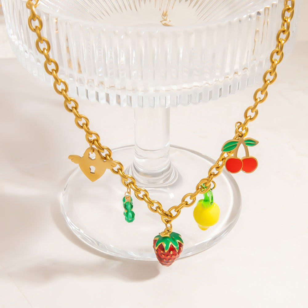 Cute Sweet Fruit 304 Stainless Steel Necklace