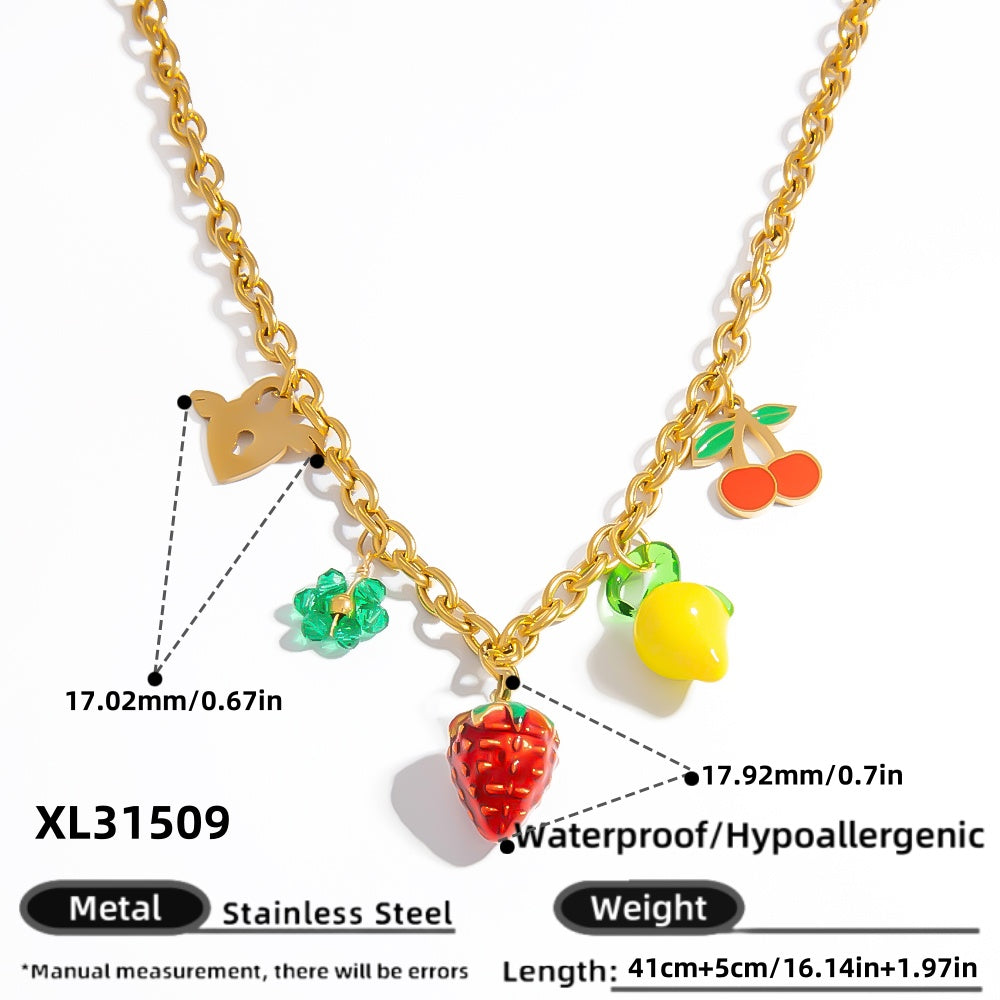 Cute Sweet Fruit 304 Stainless Steel Necklace