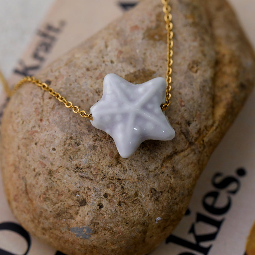 Stainless Steel Ceramics  Pendant Necklace