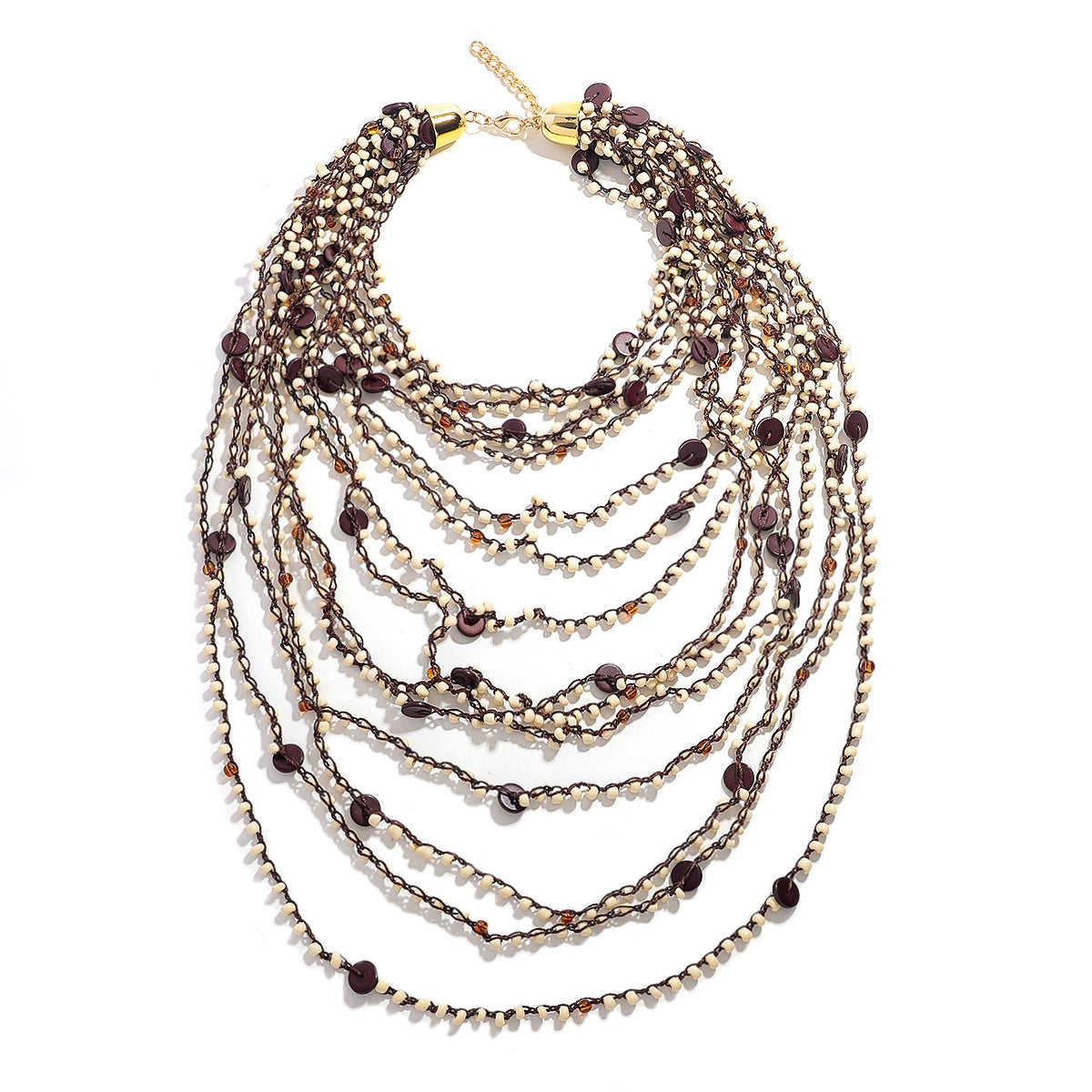 Ethnic Style Beaded Statement Necklace