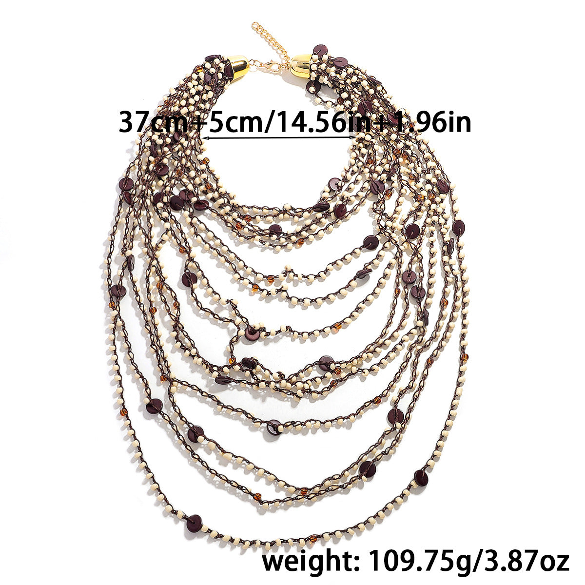 Ethnic Style Beaded Statement Necklace