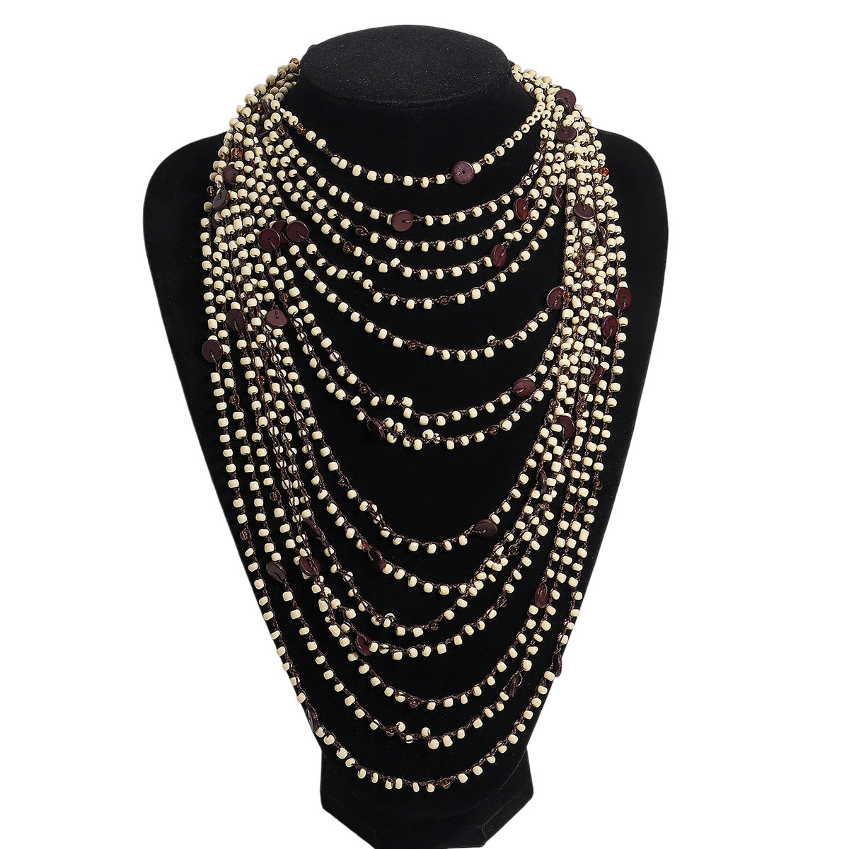 Ethnic Style Beaded Statement Necklace