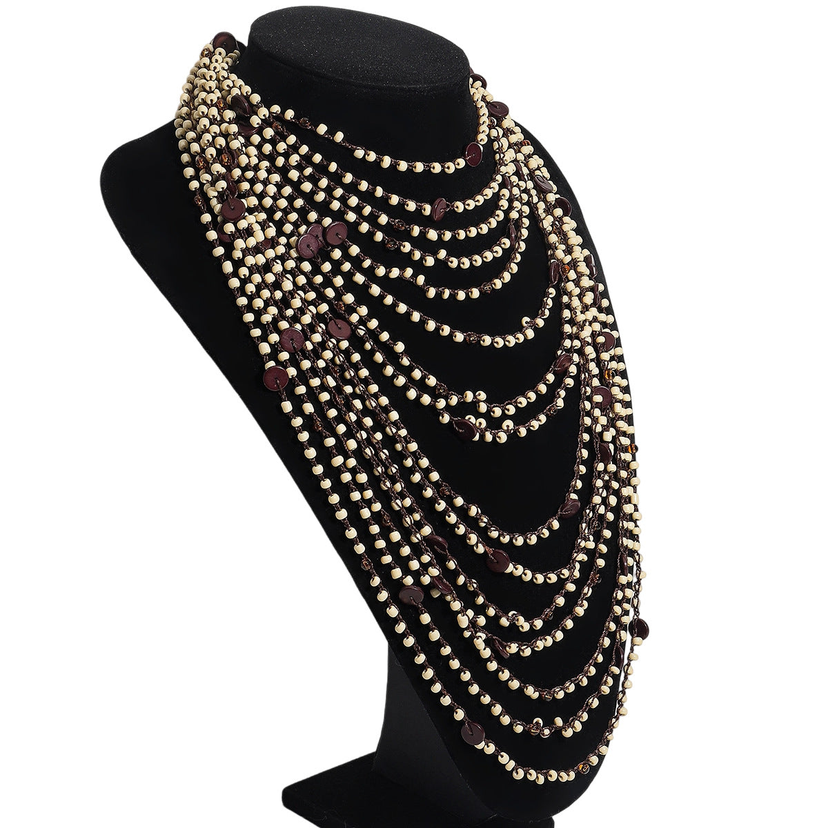 Ethnic Style Beaded Statement Necklace