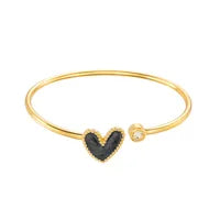 Simple Style Heart Shape 304 Stainless Steel Bangle