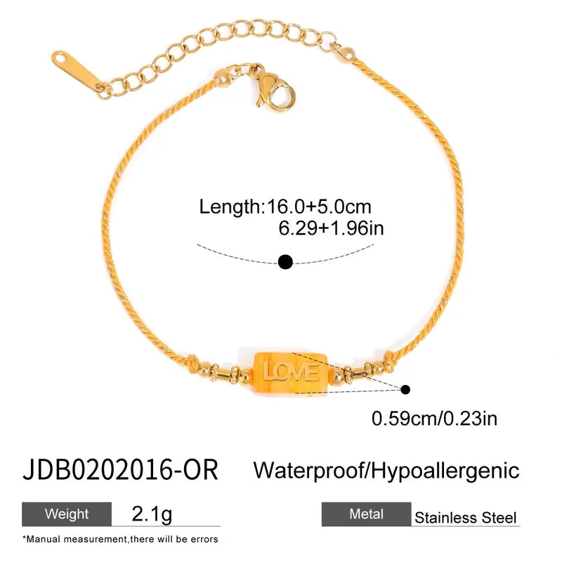 Casual Modern Style Commute Letter 316 Stainless Steel Twisted Rope Chain Bracelets Necklace