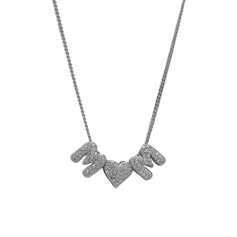 Letter Brass Zircon 18K Gold Plated Plating Pendant Necklace