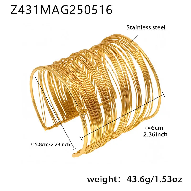 Ατσάλινο statement βραχιόλι multi-wire cuff – Χονδρική So Cute by Dimi