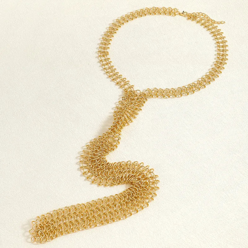 Metal Tie Necklace – Μεταλλικό Κολιέ Γραβάτα σε Χρυσό & Μαύρο | So Cute by Dimi Χονδρική