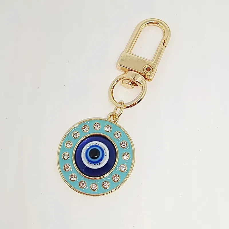 Fashion Colorful Oil Eyelash Evil Eye Keychain Drill Patch Pendant Accessories