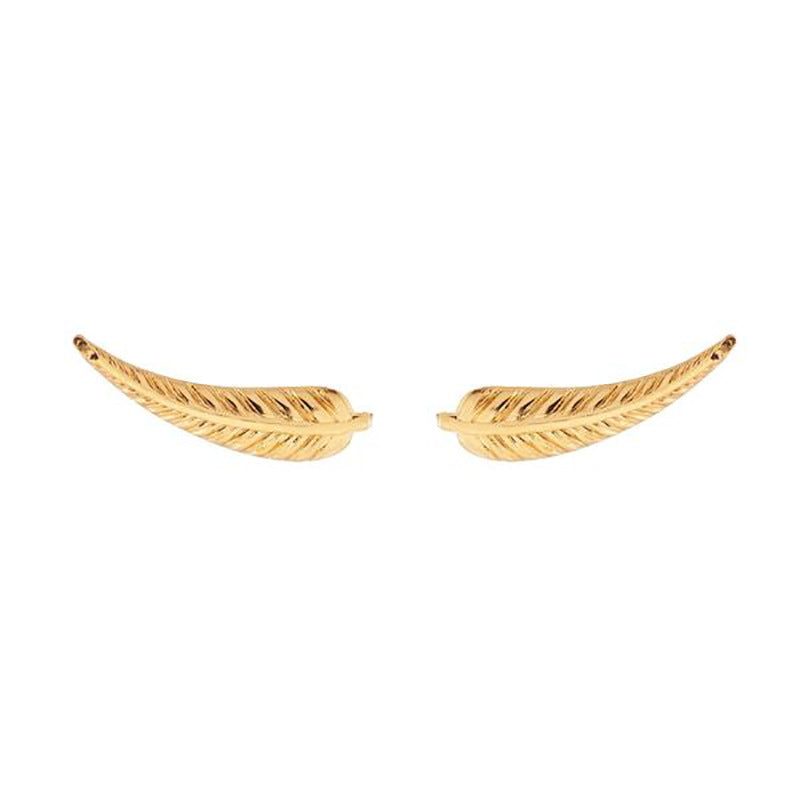 New Style Leaves Shape Copper Stud Earrings