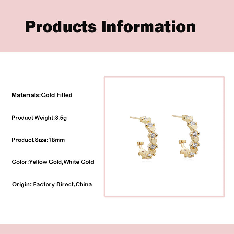 Fashion Copper Circle Zircon Earrings