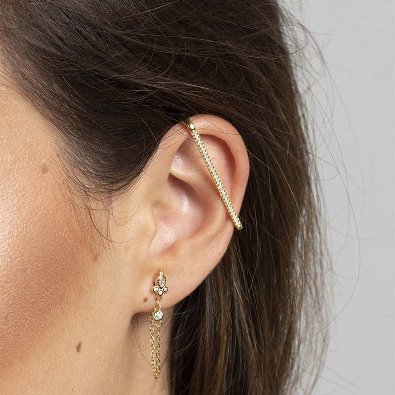 New Style Hollow Geometric Copper Clip Earrings, Non-Pierced Ear Bone