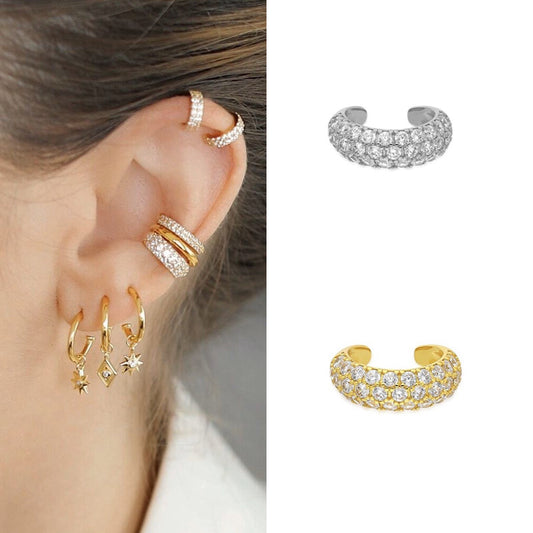 Women'S Luxurious C Shape Earrings with Zircon by Copper
