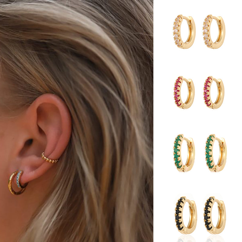 Women'S Simple Style Copper Earrings Inlaid Zircon