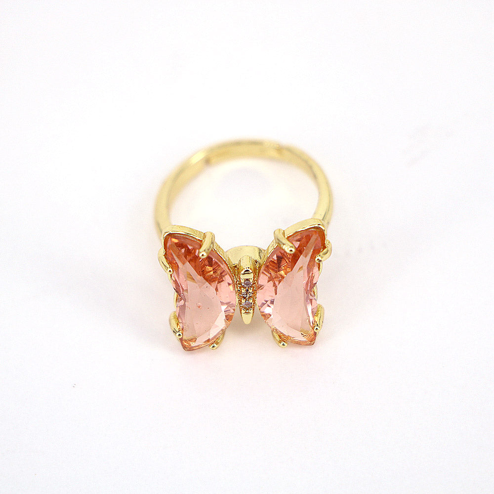 Fashion Butterfly Copper Open Ring