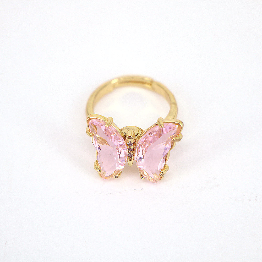 Fashion Butterfly Copper Open Ring