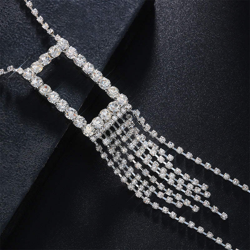 Fashion Geometric Alloy Plating Rhinestones Chest Necklace Body Chain
