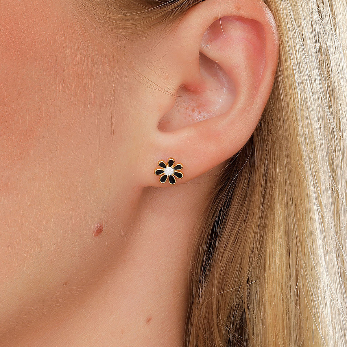 Simple Style Flower Plating Stainless Steel Ear Studs