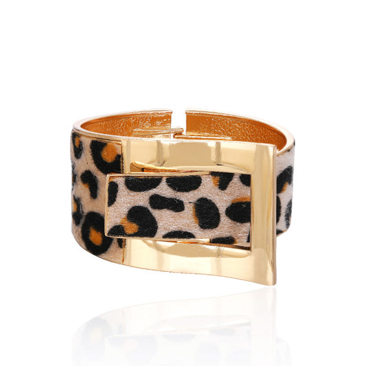 Leopard Leather Magnetic Bracelet