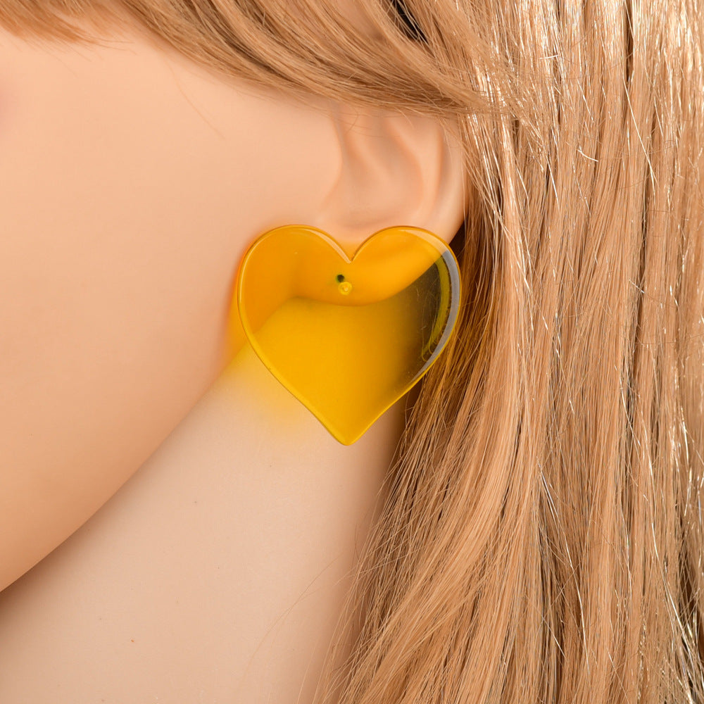 Transparent Heart Hypoallergenic Earrings
