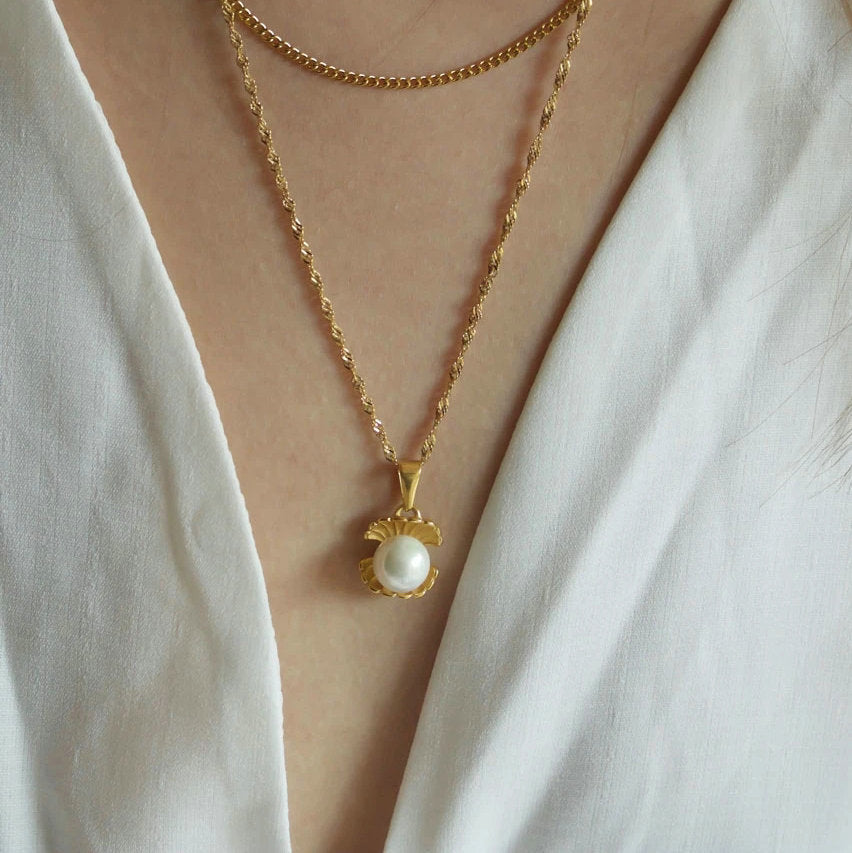 Summer Beach Imitation Shell Beads Pendant Necklace