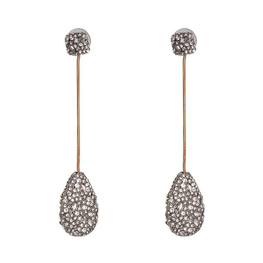 Fashion Water Droplets Diamond Alloy Acrylic Drop Earrings