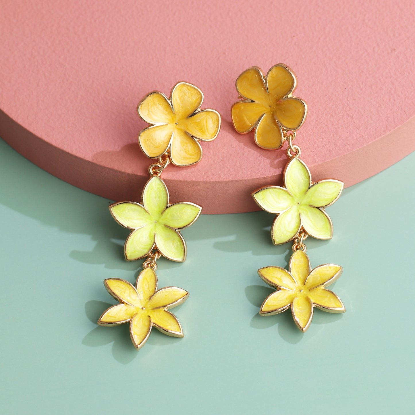 Retro Lilac Oil Drop Flower Earrings