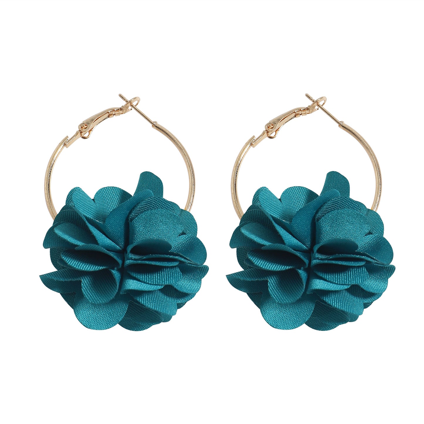 Fashion Fabric Flower Multi-layer Three-dimensional Earrings