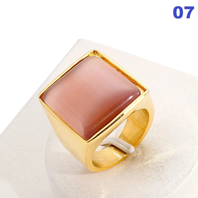 Stainless Steel 18K Gold Plated Fashion Geometric No Inlaid