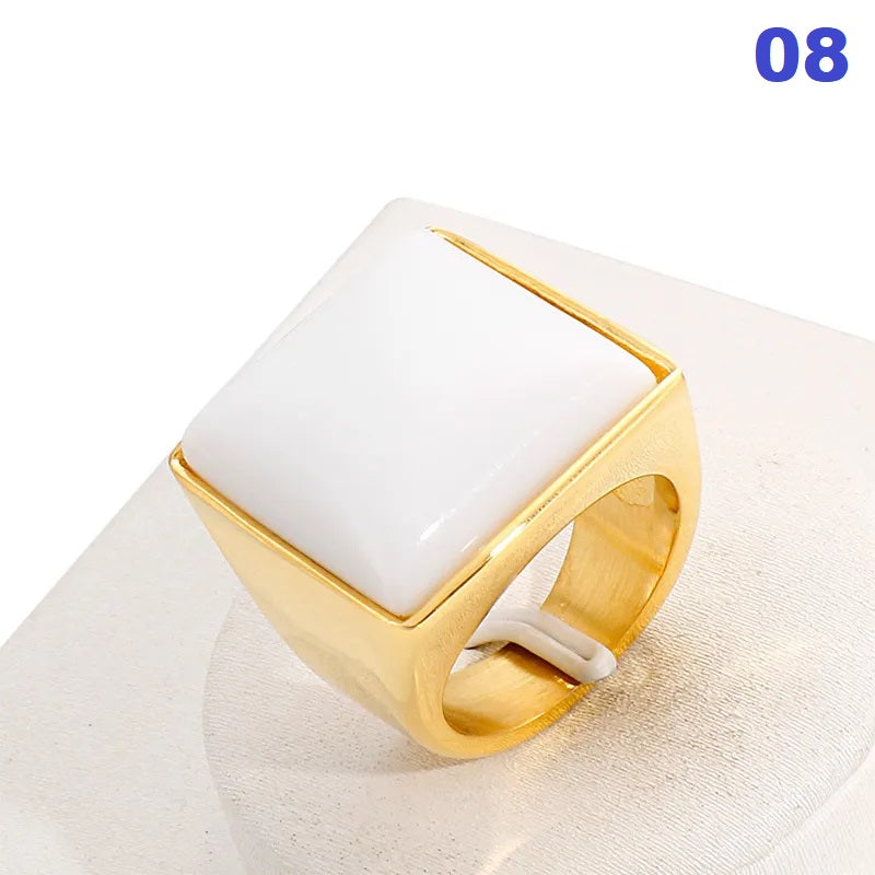 Stainless Steel 18K Gold Plated Fashion Geometric No Inlaid