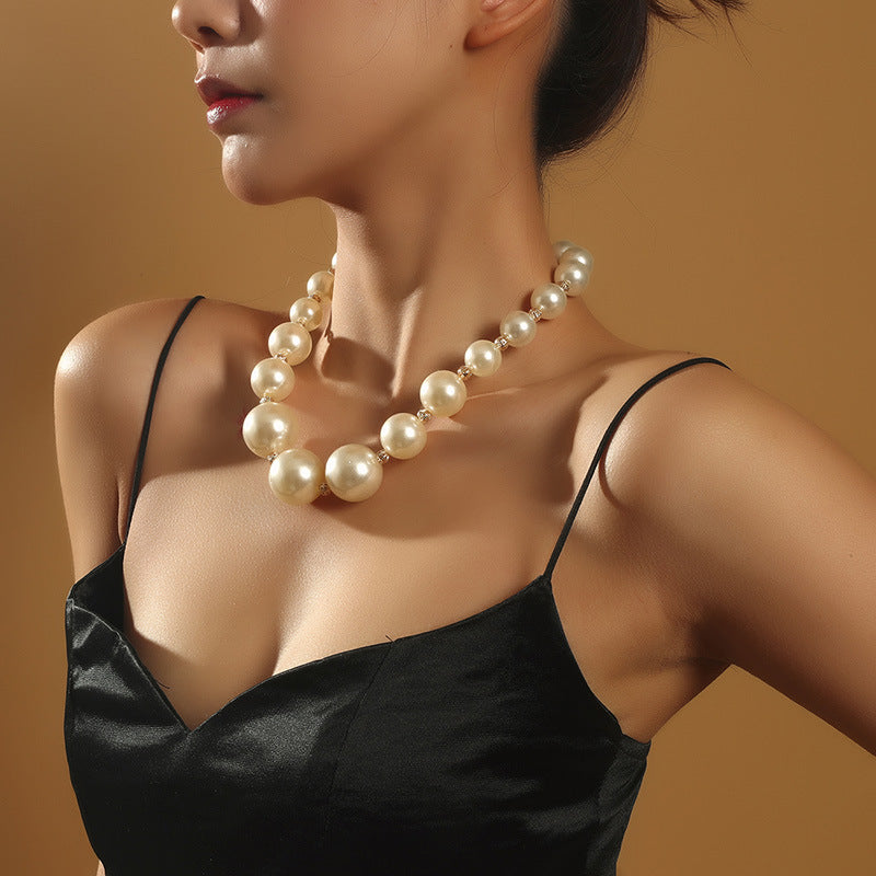 Fashion Simple Solid Color Pearl Chain Necklace