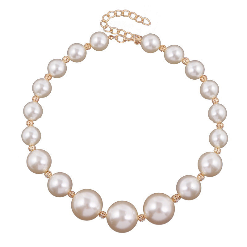 Fashion Simple Solid Color Pearl Chain Necklace