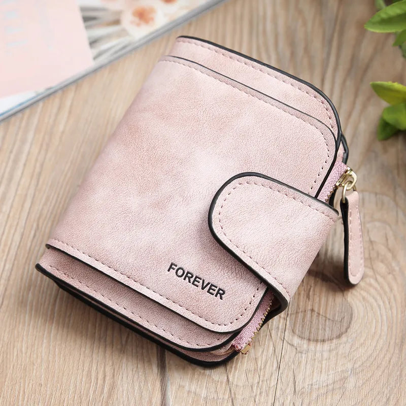 Retro Leather Ladies Wallet Short Multi-card Coin Purse Buckle Wallet