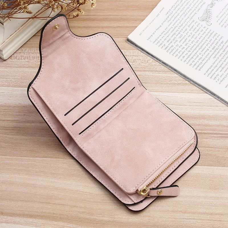 Retro Leather Ladies Wallet Short Multi-card Coin Purse Buckle Wallet