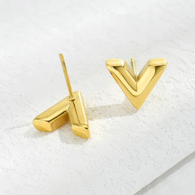 Simple Style Letter Titanium Steel earrings