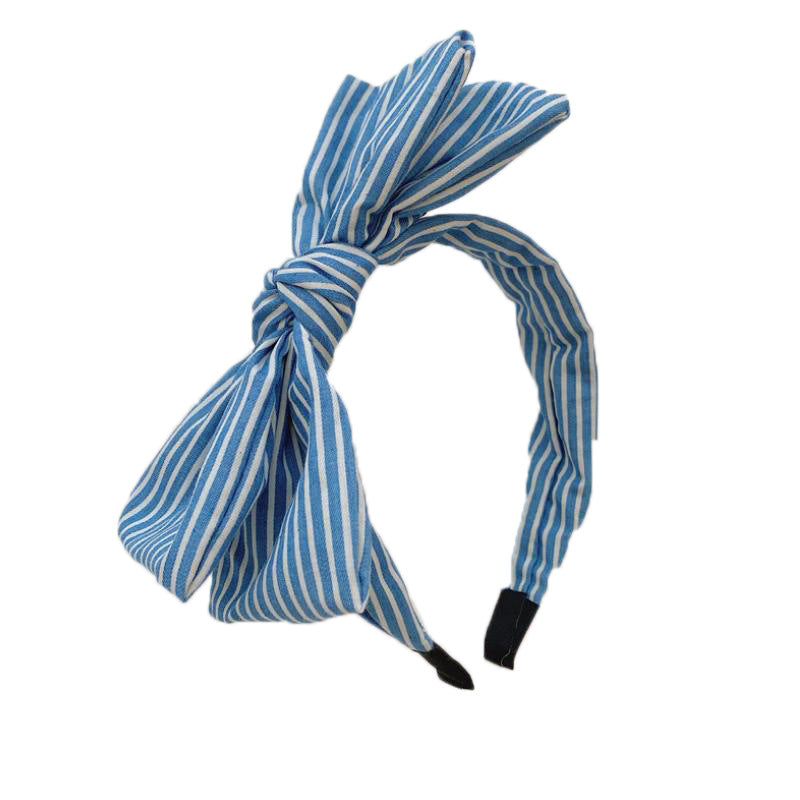 Double-layer Bow-knot Denim Wide-brim Headband